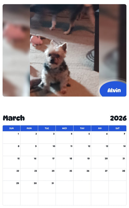 November 2025 - October 2026 Alvin - Pawidols Pet Calendar