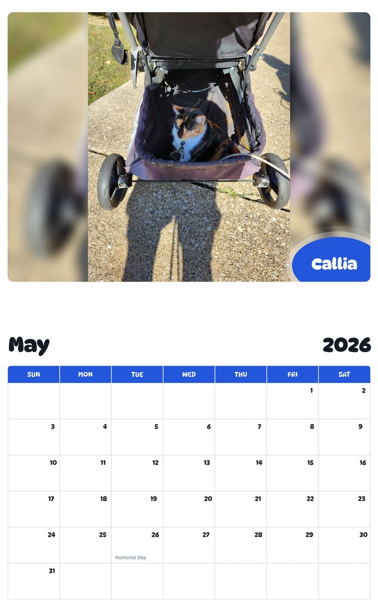 2026 - 2027 Callia - Pawidols Pet Calendar