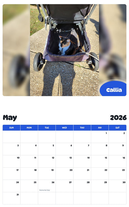 2026 - 2027 Callia - Pawidols Pet Calendar