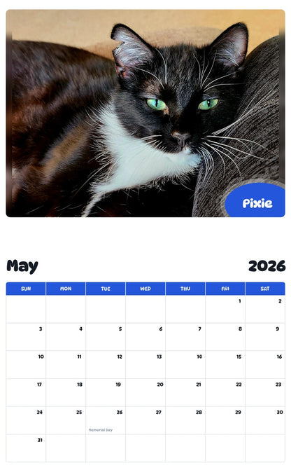 2026 - 2027 Pixie - Pawidols Pet Calendar
