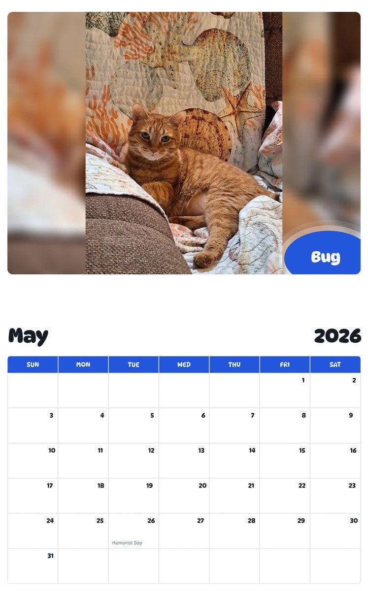2026 - 2027 Bug - Pawidols Pet Calendar