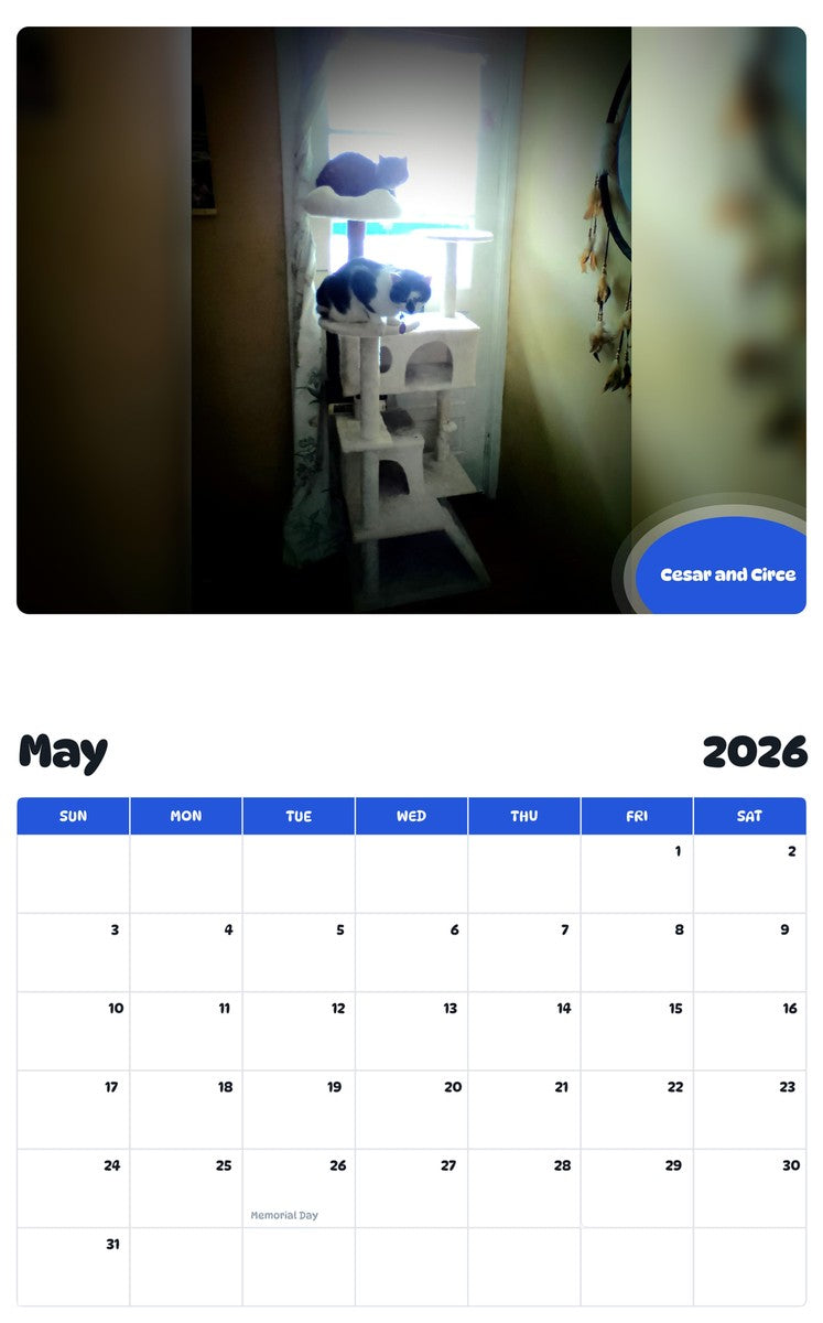2026 - 2027 Cesar and Circe - Pawidols Pet Calendar