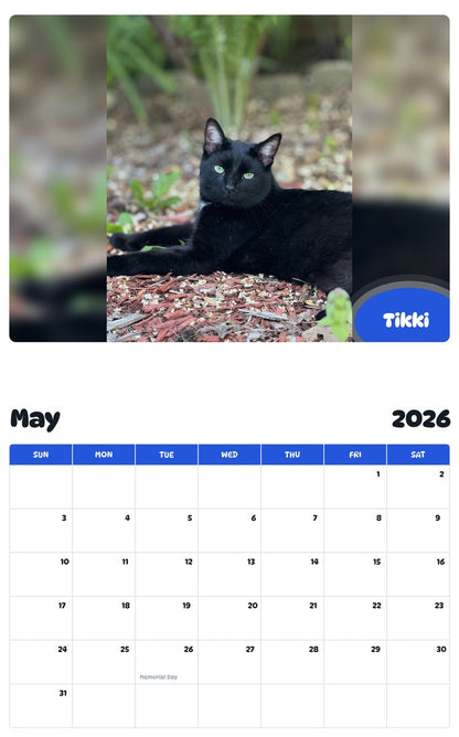 2026 - 2027 Tikki - Pawidols Pet Calendar