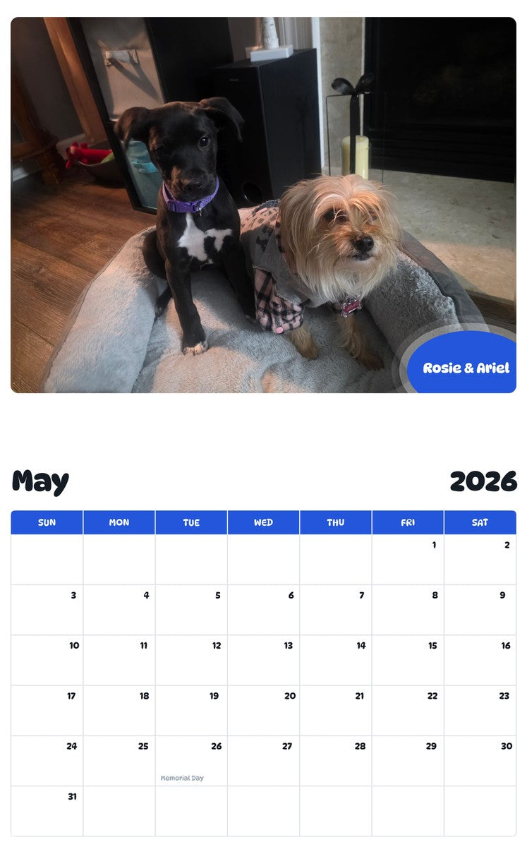 2026 - 2027 Rosie & Ariel - Pawidols Pet Calendar