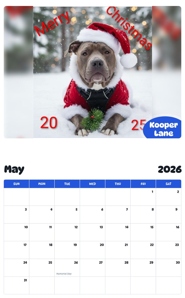 2026 - 2027 Kooper Lane - Pawidols Pet Calendar