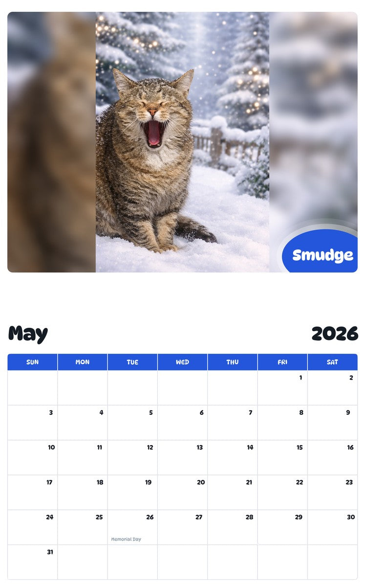 2026 - 2027 Smudge - Pawidols Pet Calendar