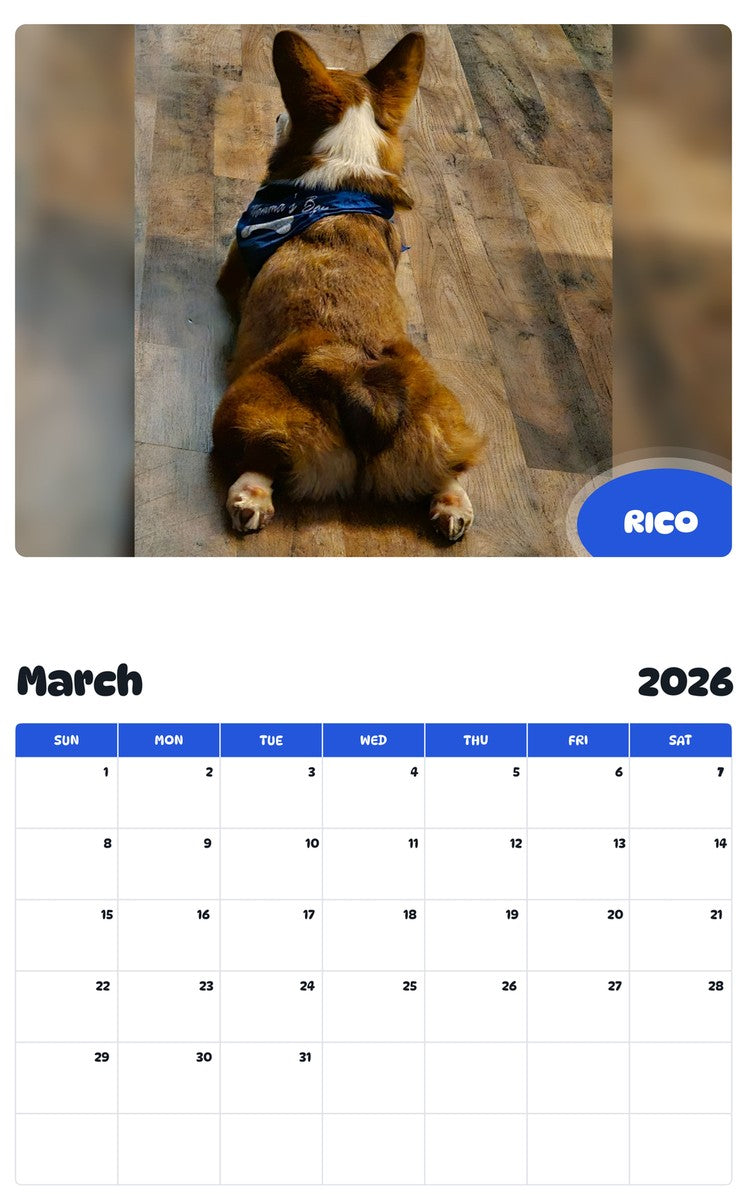 November 2025 - October 2026 RICO - Pawidols Pet Calendar