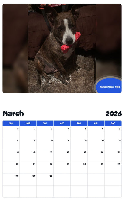 November 2025 - October 2026 Mamaz Marie Ruiz - Pawidols Pet Calendar