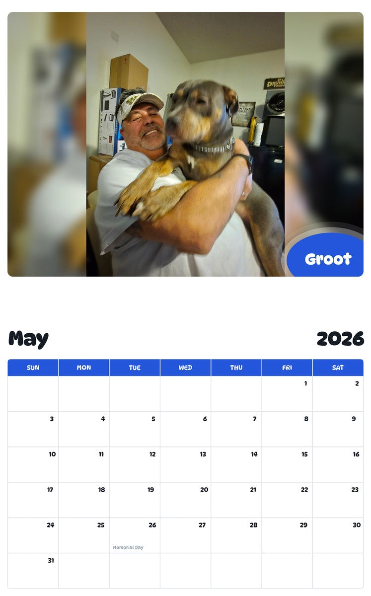 2026 - 2027 Groot - Pawidols Pet Calendar