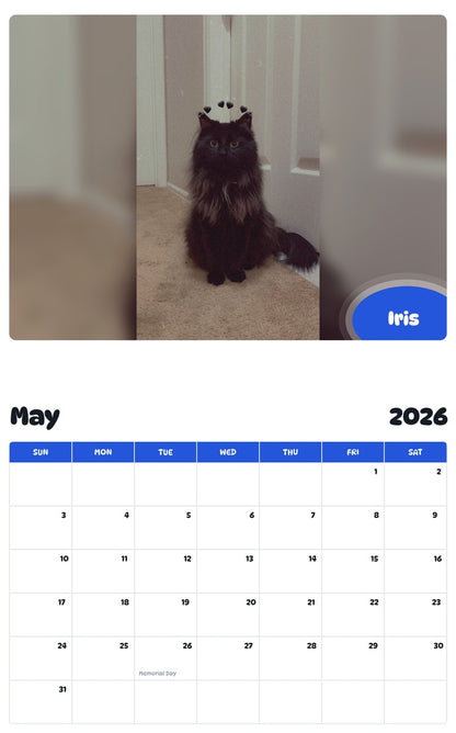 2026 - 2027 Iris - Pawidols Pet Calendar