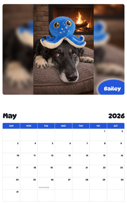 2026 - 2027 Bailey - Pawidols Pet Calendar