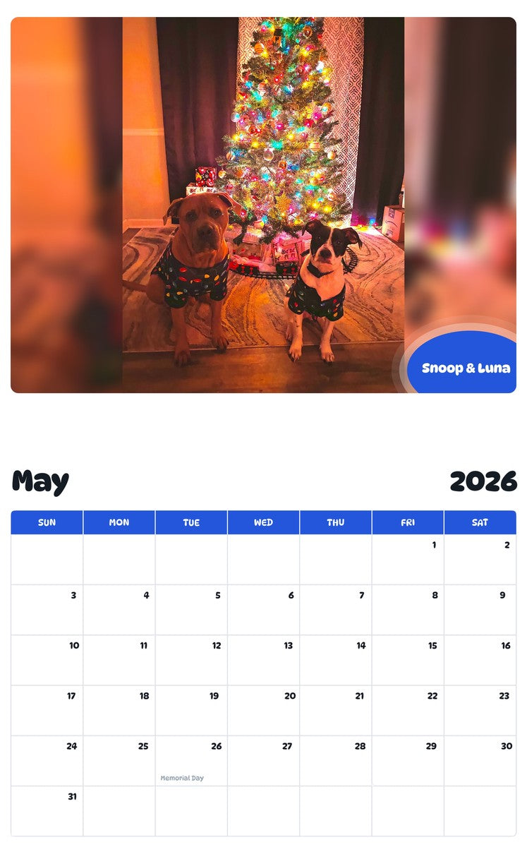 2026 - 2027 Snoop & Luna - Pawidols Pet Calendar