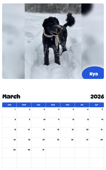 November 2025 - October 2026 Kya - Pawidols Pet Calendar