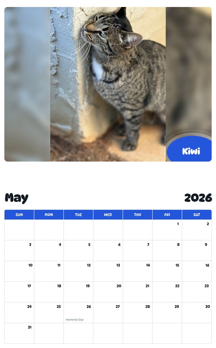 2026 - 2027 Kiwi - Pawidols Pet Calendar