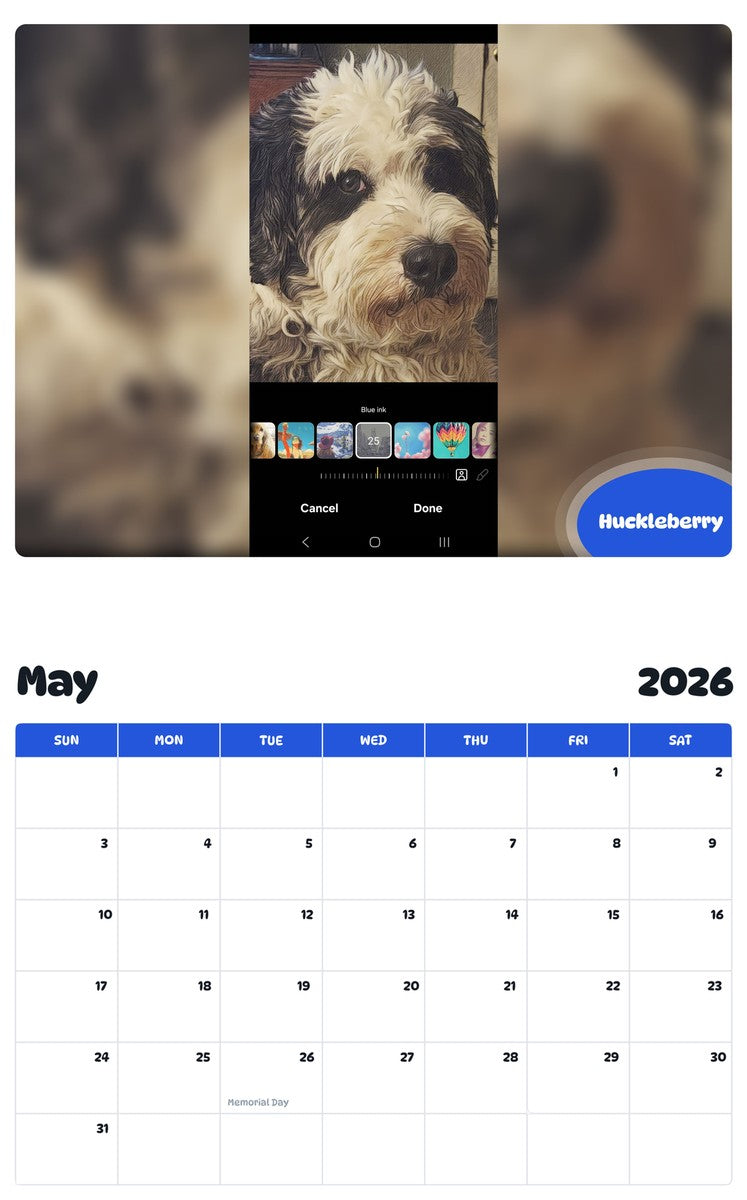 2026 - 2027 Huckleberry - Pawidols Pet Calendar