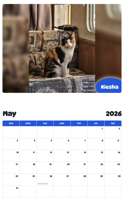 2026 - 2027 Kiesha - Pawidols Pet Calendar
