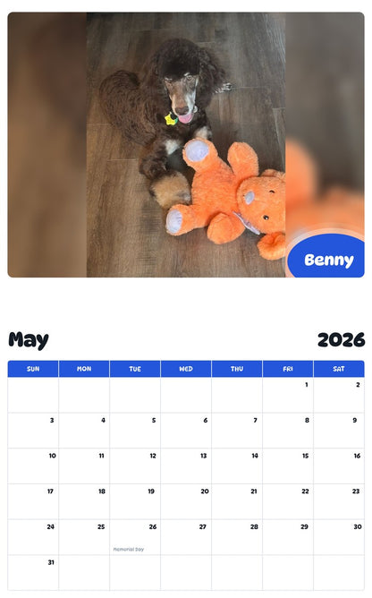 2026 - 2027 Benny - Pawidols Pet Calendar