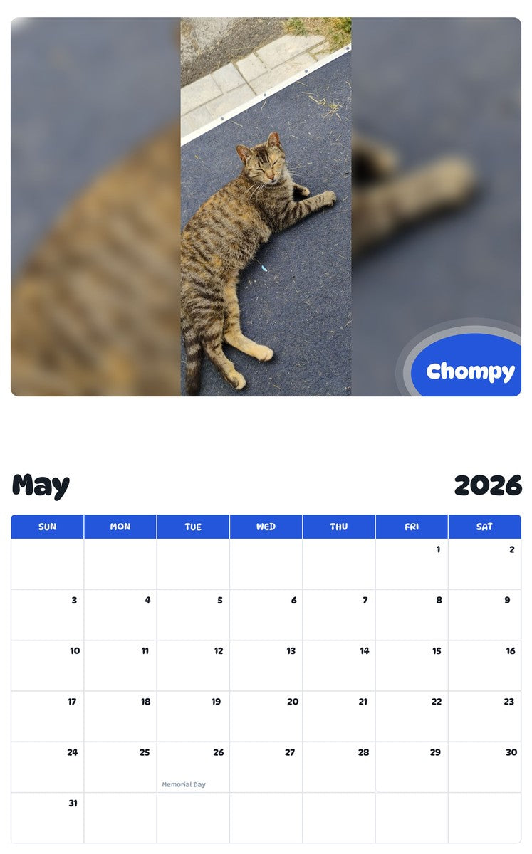 2026 - 2027 Chompy - Pawidols Pet Calendar