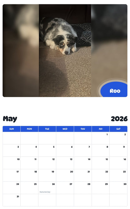 2026 - 2027 Roo - Pawidols Pet Calendar
