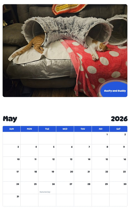2026 - 2027 Rusty and Buddy - Pawidols Pet Calendar