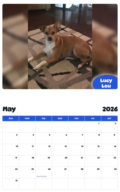 2026 - 2027 Lucy Lou - Pawidols Pet Calendar