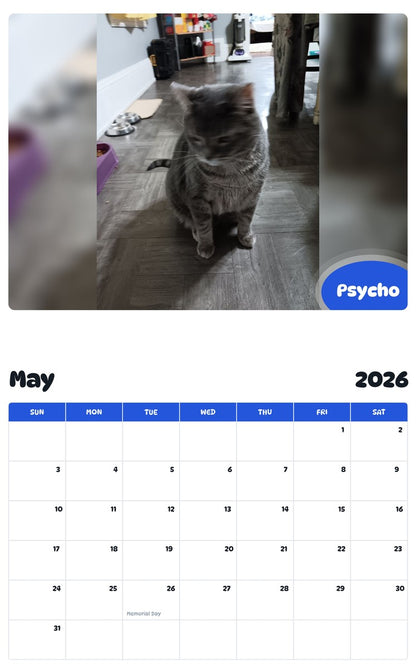 2026 - 2027 Psycho - Pawidols Pet Calendar