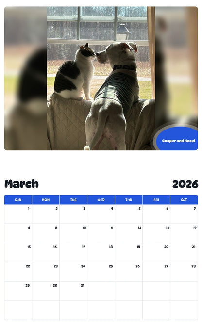 November 2025 - October 2026 Cooper and Hazel - Pawidols Pet Calendar