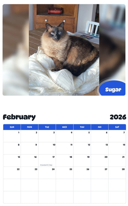 October 2025 - September 2026 Sugar - Pawidols Pet Calendar