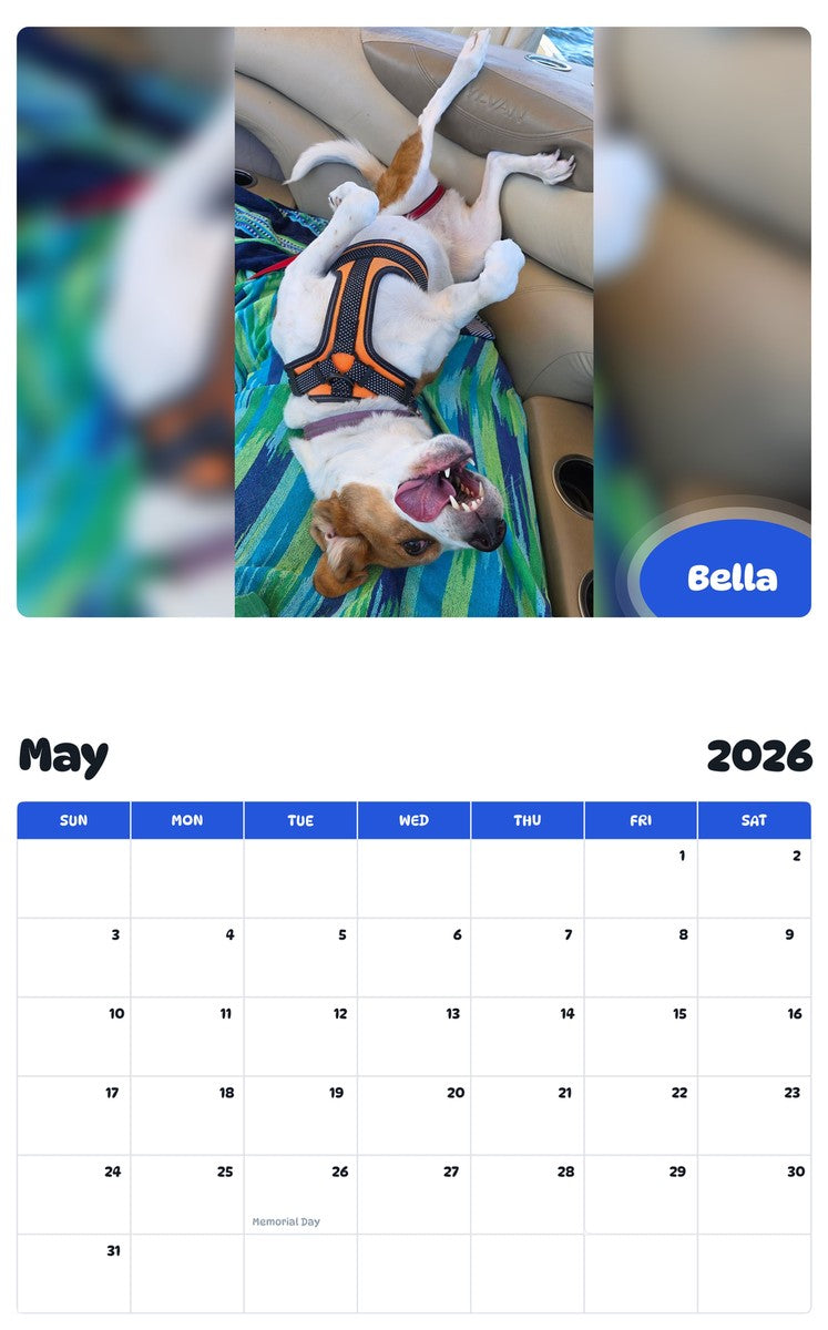 2026 - 2027 Bella - Pawidols Pet Calendar