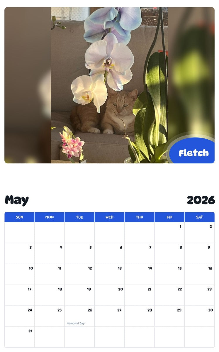 2026 - 2027 Fletch - Pawidols Pet Calendar