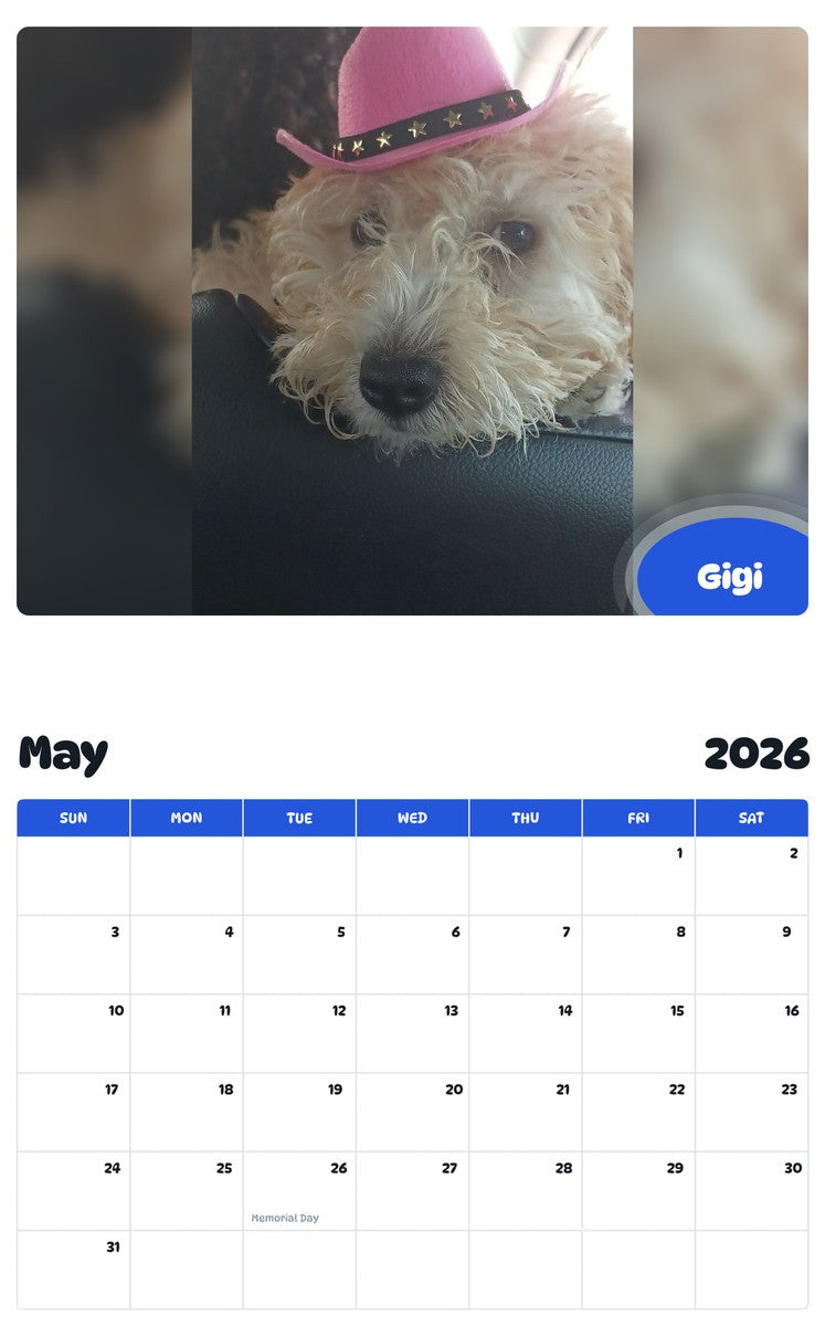 2026 - 2027 Gigi - Pawidols Pet Calendar