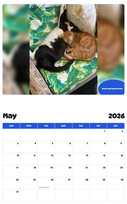 2026 - 2027 Rosie and baby Boone - Pawidols Pet Calendar