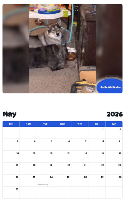 2026 - 2027 Sadie && Skylar - Pawidols Pet Calendar