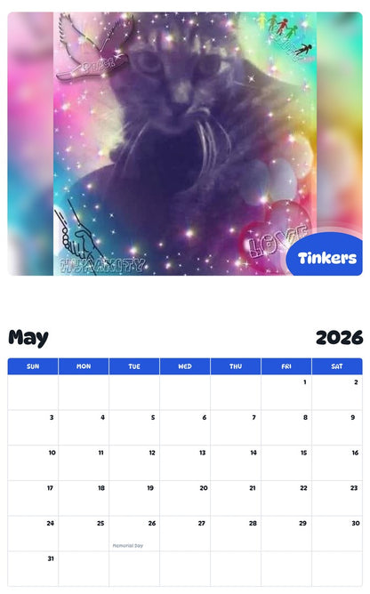 2026 - 2027 Tinkers - Pawidols Pet Calendar