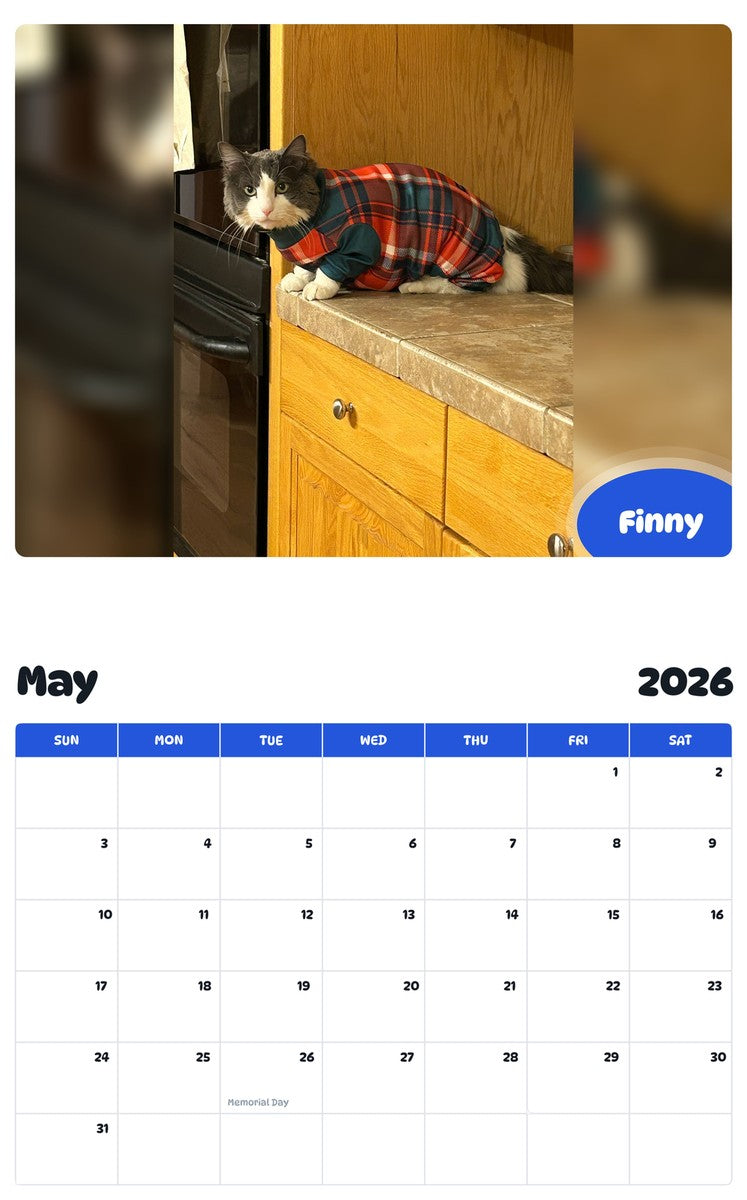 2026 - 2027 Finny - Pawidols Pet Calendar