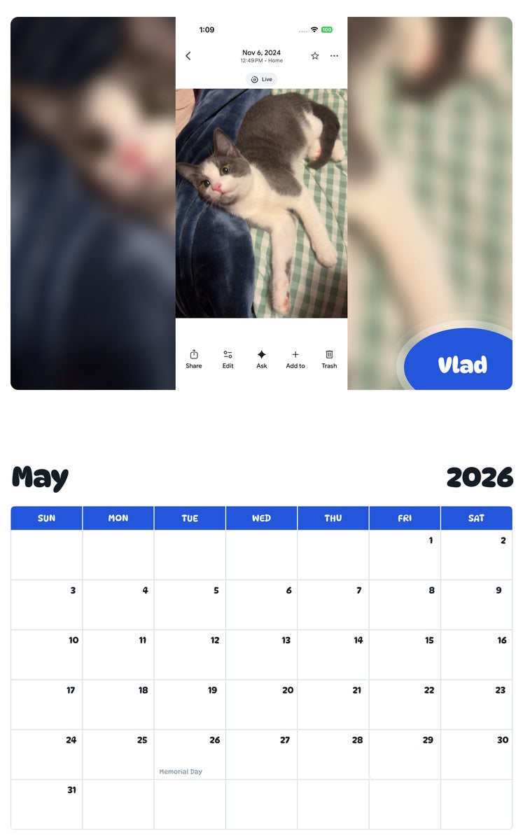 2026 - 2027 Vlad - Pawidols Pet Calendar