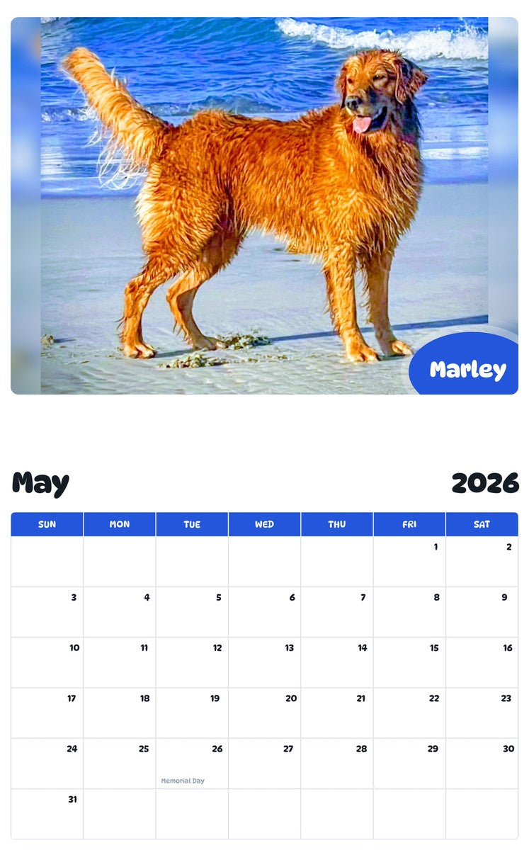 2026 - 2027 Marley - Pawidols Pet Calendar