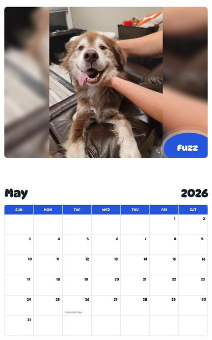 2026 - 2027 Fuzz - Pawidols Pet Calendar