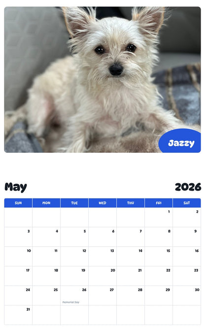 2026 - 2027 Jazzy - Pawidols Pet Calendar