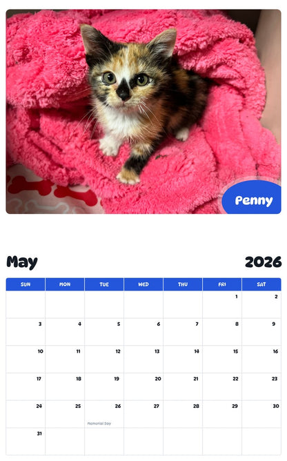 2026 - 2027 Penny - Pawidols Pet Calendar