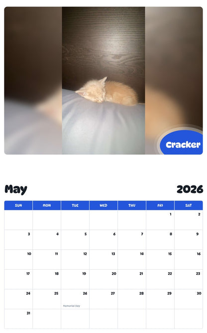 2026 - 2027 Cracker - Pawidols Pet Calendar