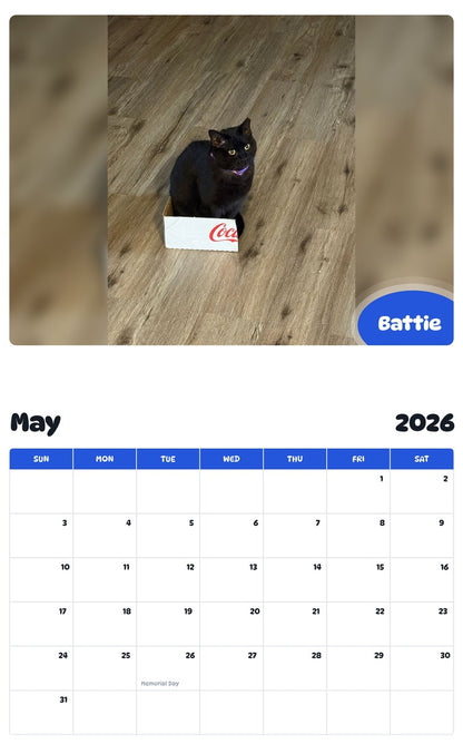 2026 - 2027 Battie - Pawidols Pet Calendar