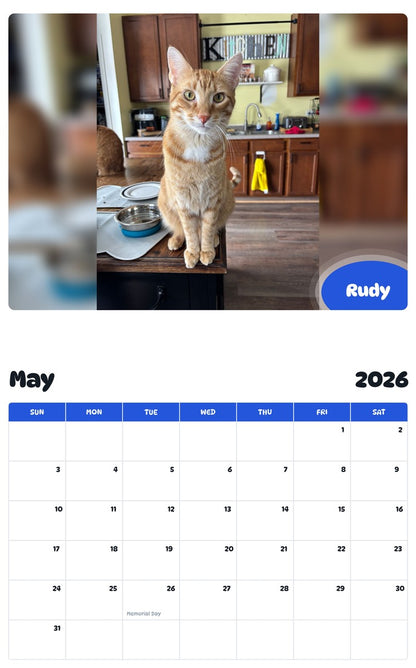 2026 - 2027 Rudy - Pawidols Pet Calendar