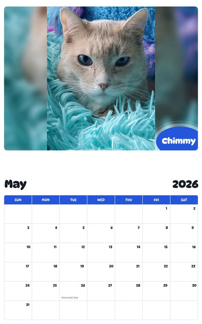 2026 - 2027 Chimmy - Pawidols Pet Calendar