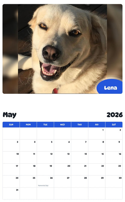 2026 - 2027 Lena - Pawidols Pet Calendar