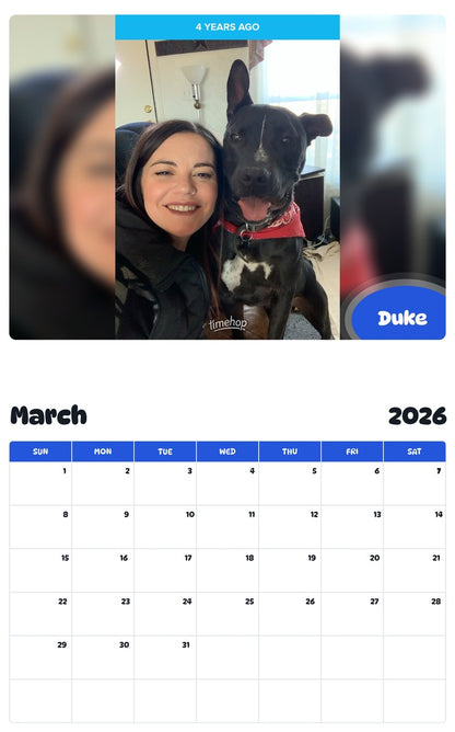 November 2025 - October 2026 Duke - Pawidols Pet Calendar
