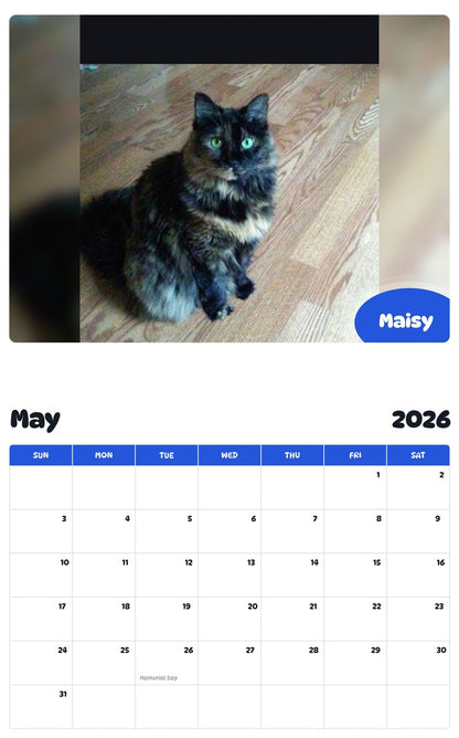 2026 - 2027 Maisy - Pawidols Pet Calendar