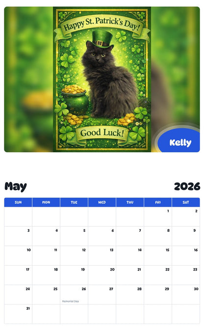 2026 - 2027 Kelly - Pawidols Pet Calendar