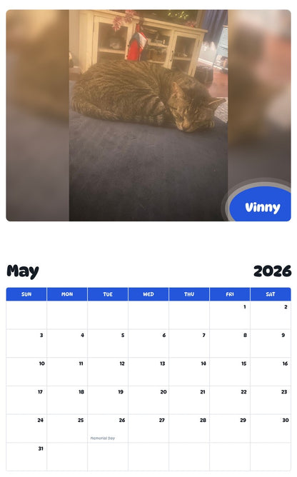 2026 - 2027 Vinny - Pawidols Pet Calendar