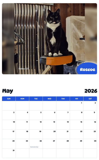 2026 - 2027 Roscoe - Pawidols Pet Calendar